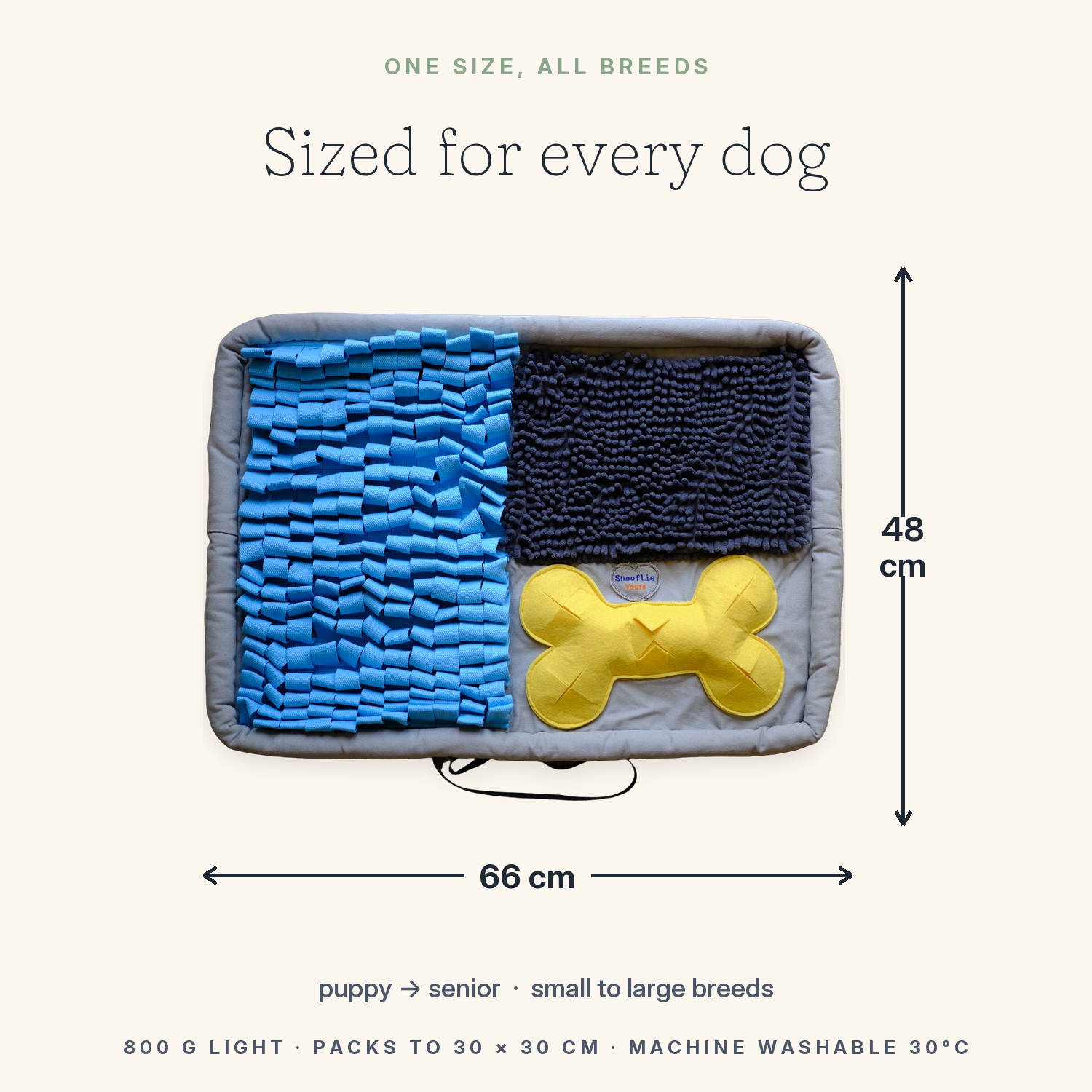 Yellow Bone Snuffle Mat — Premium Oxford cotton foraging mat for calmer dogs — view 7