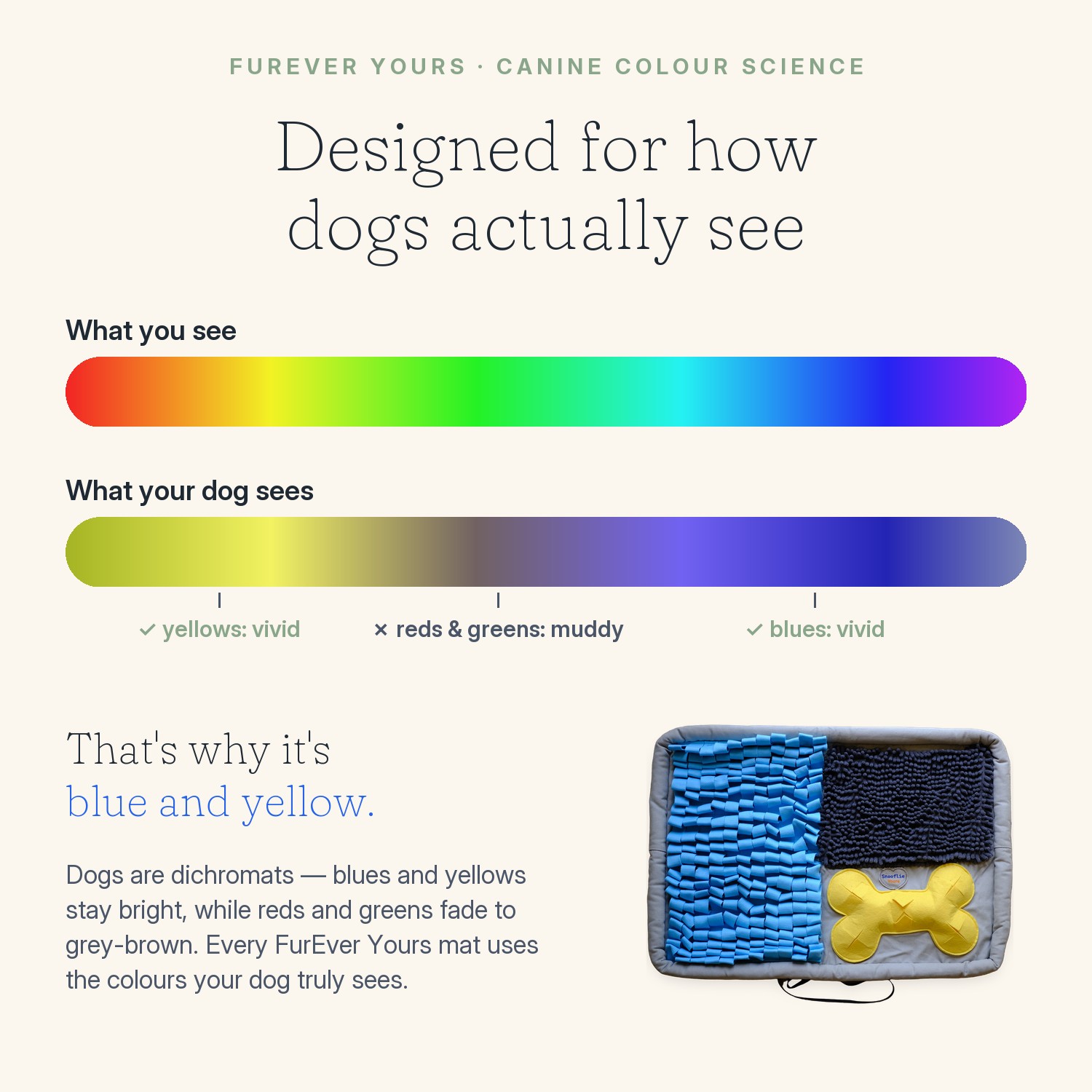 Yellow Bone Snuffle Mat — Premium Oxford cotton foraging mat for calmer dogs — view 5